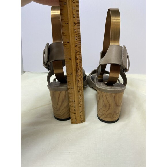 Vince Gwyn Leather Slingback Wooden Wedge Strappy Sandals women’s size 8 - Picture 6 of 9